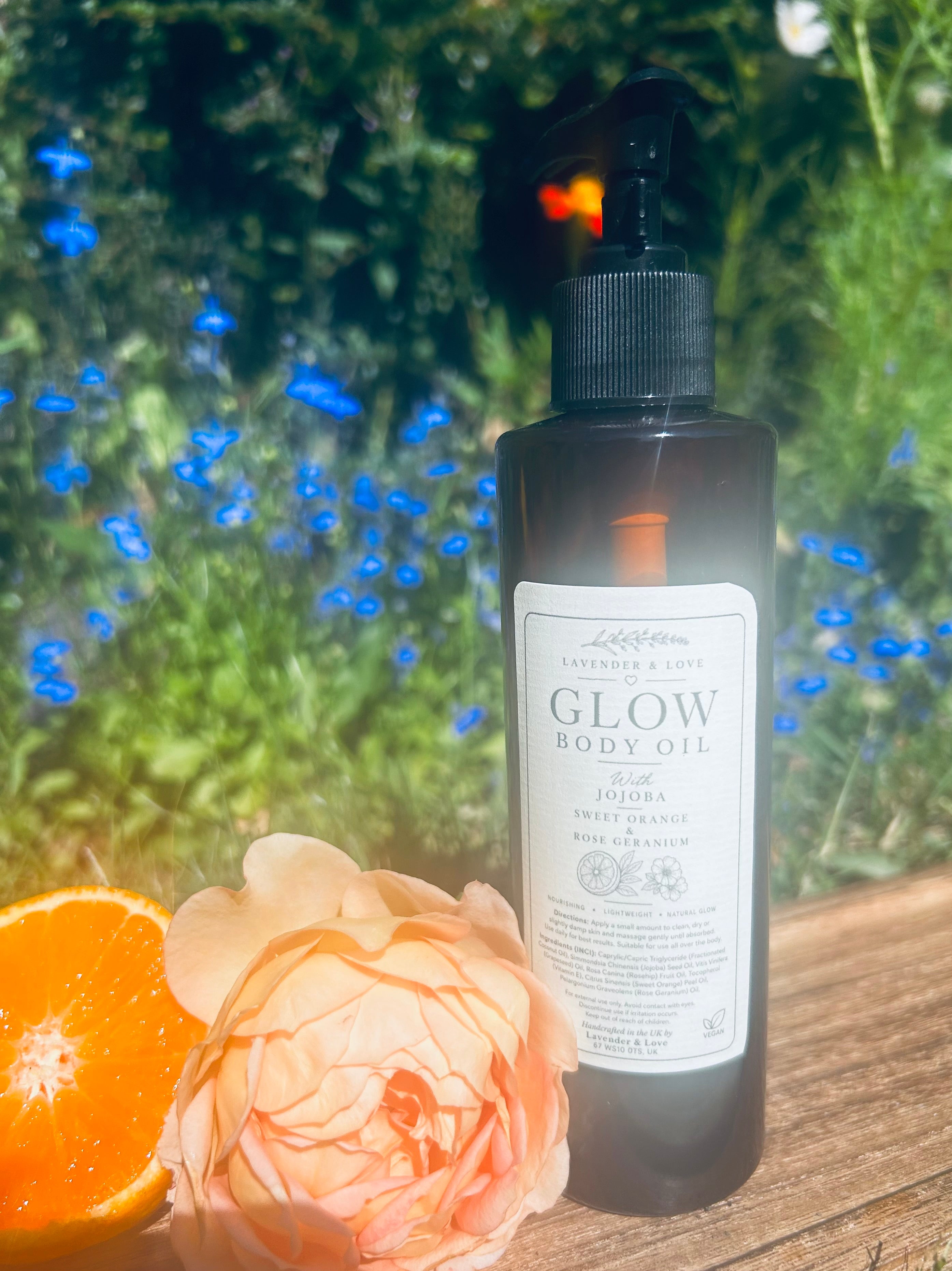 Body Oil- Golden Glow - Jojoba, Rosehip , sweet orange and rose geranium