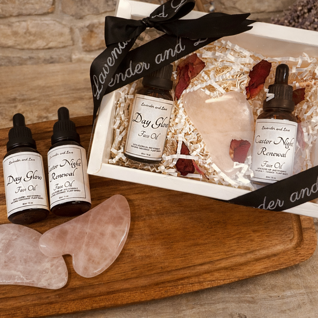 Gua Sha - Day glow and Castor Night face oil duo gift set