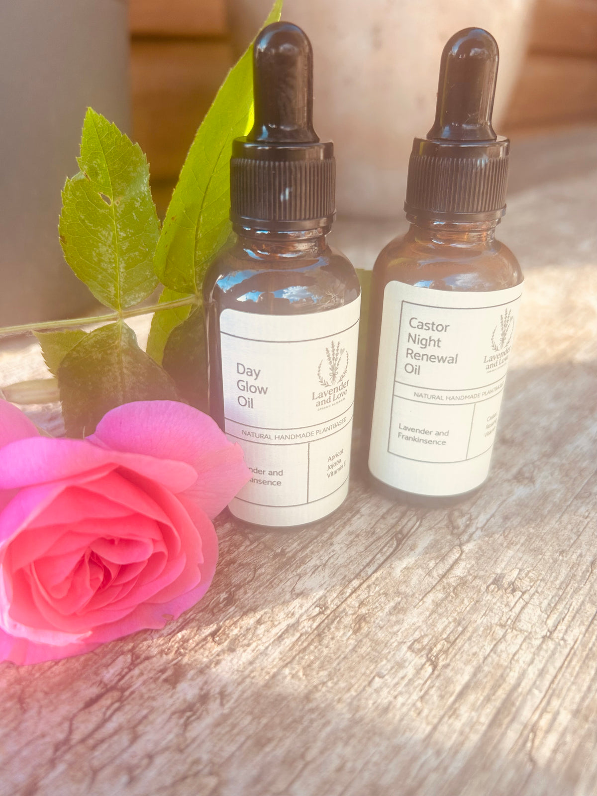 Day glow and Castor Night Renewal - face oil duo