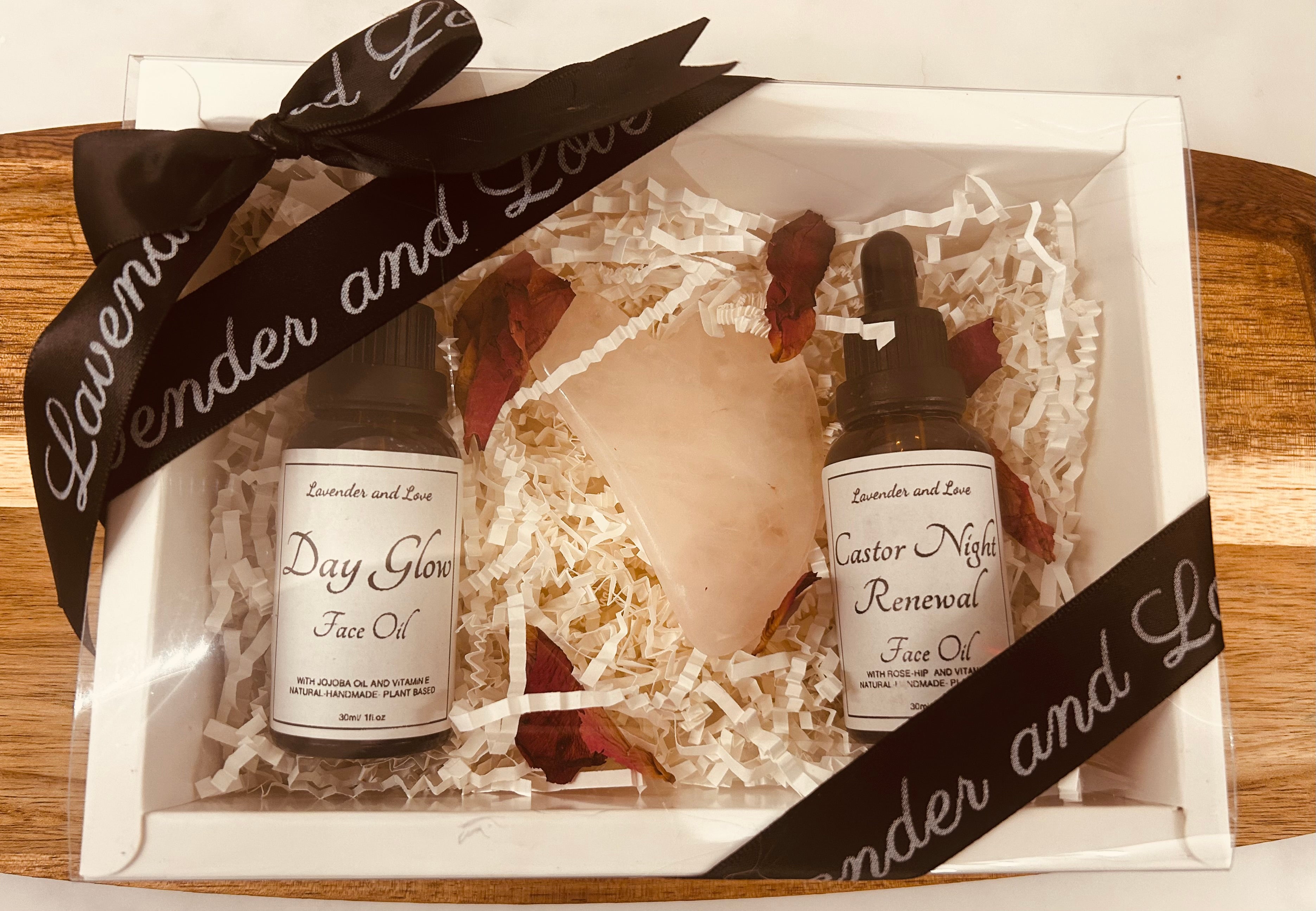 Gua Sha - Day glow and Castor Night face oil duo gift set