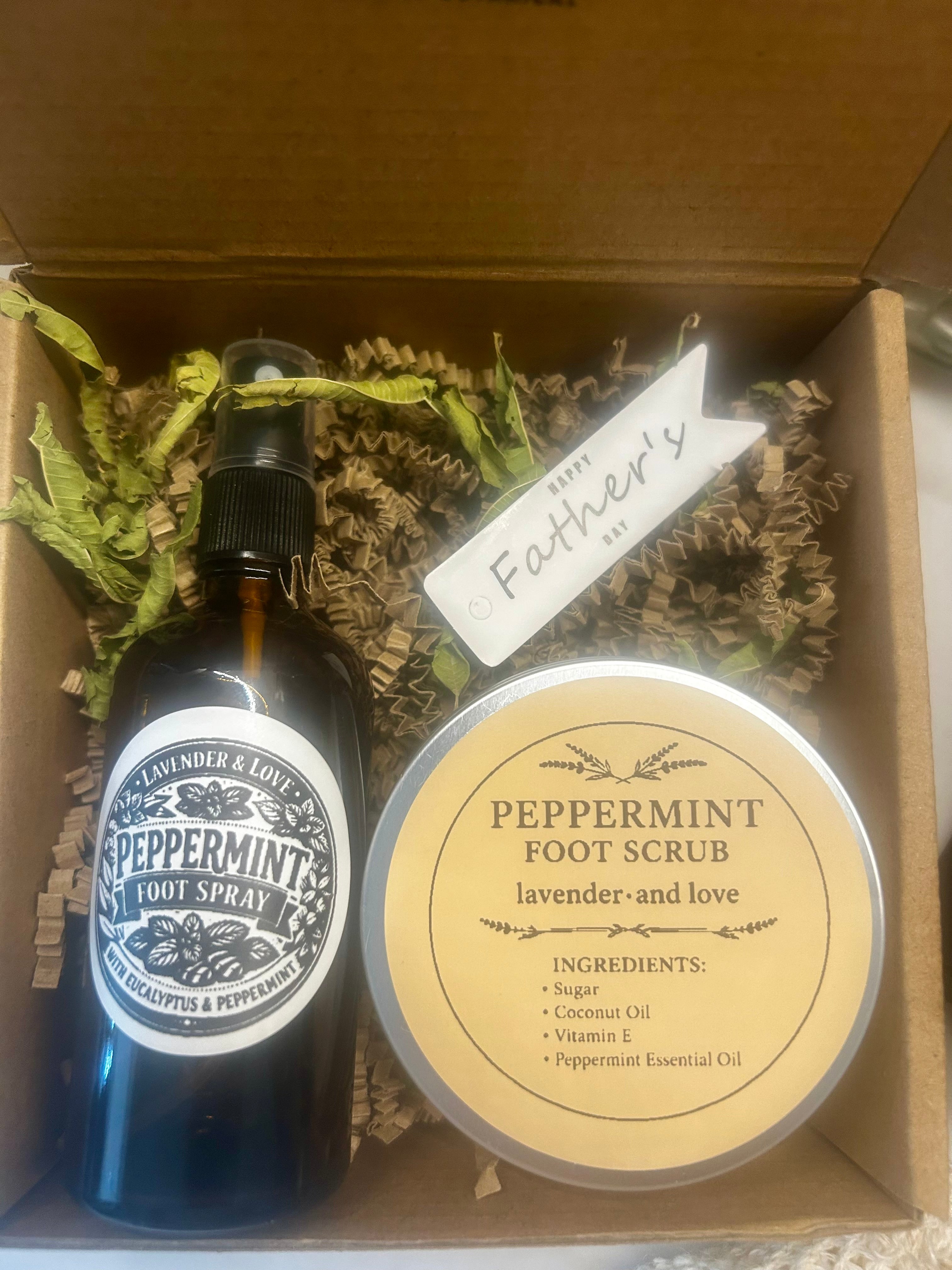 Gift Set - fresh feet- peppermint scrub and foot spray deoderiser.